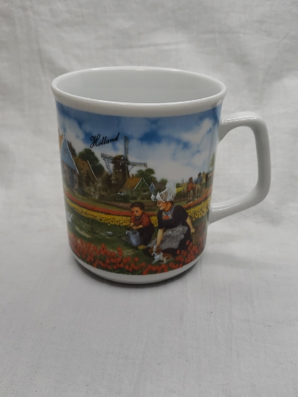Vintage Hunnik Mug Holland Netherlands Spring Tulips Keukenhof